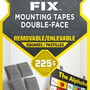 scotch fix pack de 64 cuadrados adhesivos de doble cara reutilizables 12.7mm x 12.7mm color gris