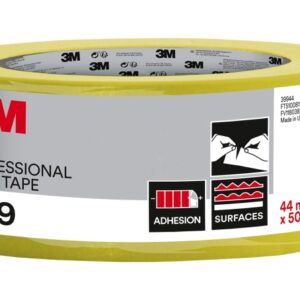 3m cinta adhesiva americana para superficies rugosas 44mm x 50m alta visibilidad color amarillo