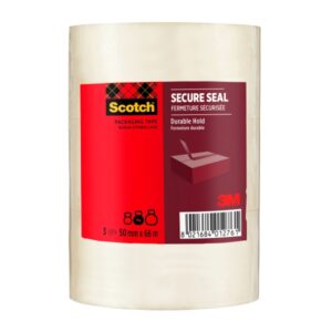 scotch pack de 3 precintos de embalaje 50mm x 66m sellado seguro color transparente