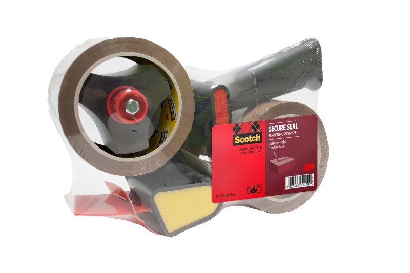 scotch dispensador de precinto incluye 2 rollos de 50mm x 66m mango de pistola sellado seguro color marron