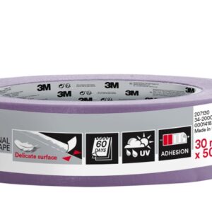 3m cinta de enmascarar para superficies delicadas 30mm x 50m 70% pefc color lavanda