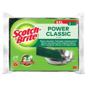 scotch brite classic pack de 2 estropajos de cocina xl color verde oscuro