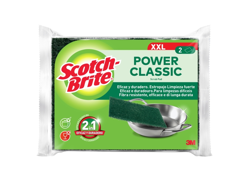 scotch brite classic pack de 2 estropajos de cocina xl color verde oscuro