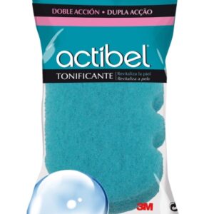 actibel tonic esponja corporal de doble accion 1 lado suave 1 lado exfoliante ergonomica color azul
