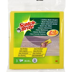 scotch brite pack de 3 bayetas multiusos promocion 2 + 1 gratis color amarillo