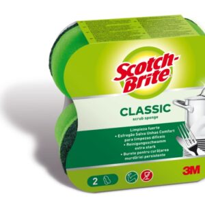 scotch brite classic pack de 2 estropajos de cocina color verde
