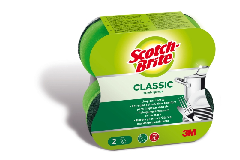 scotch brite classic pack de 2 estropajos de cocina color verde
