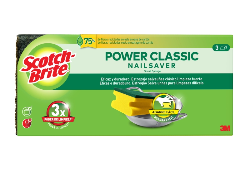 scotch brite classic pack de 3 estropajos de cocina proteccion para los dedos color amarillo