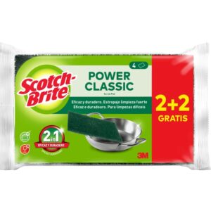 scotch brite classic pack de 4 estropajos de cocina promocion 2 + 2 gratis color verde oscuro