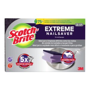 scotch brite extreme pack de 2 estropajos de cocina proteccion para los dedos color morado