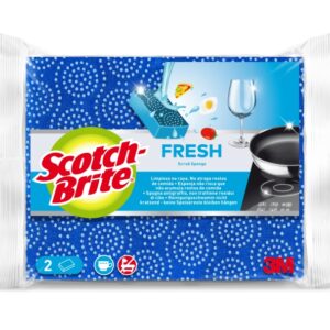 scotch brite fresh pack de 2 estropajos de cocina no raya color azul