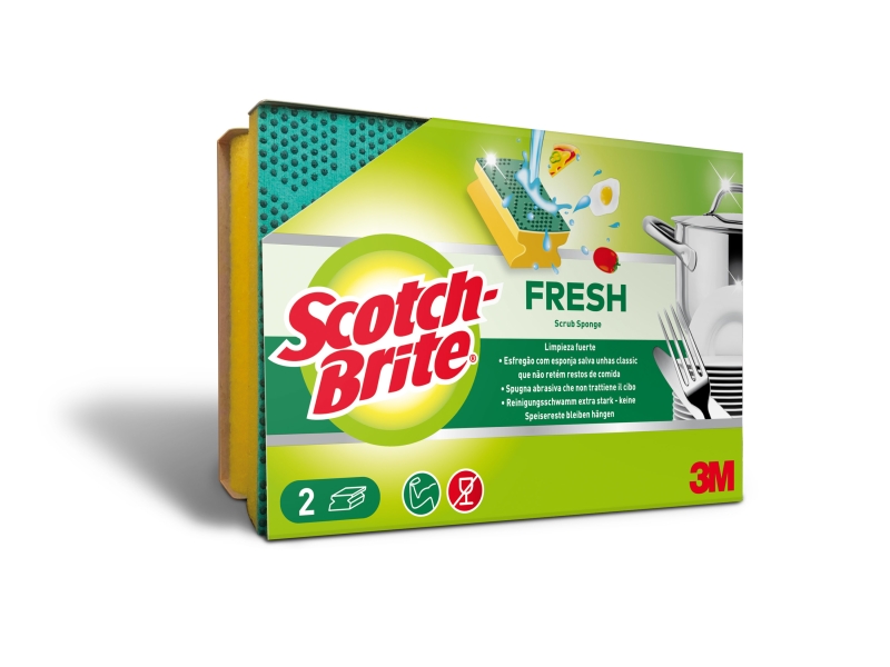 scotch brite fresh pack de 2 estropajos de cocina proteccion para los dedos color amarillo