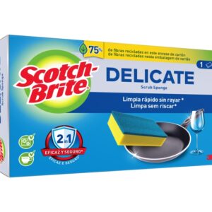 scotch brite delicate estropajo de cocina no raya color amarillo