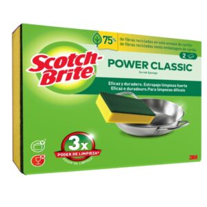 scotch brite classic pack de 2 estropajos de cocina color amarillo