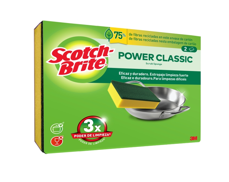 scotch brite classic pack de 2 estropajos de cocina color amarillo