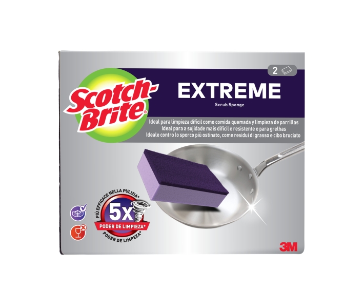 scotch brite extreme pack de 2 estropajos de cocina color morado