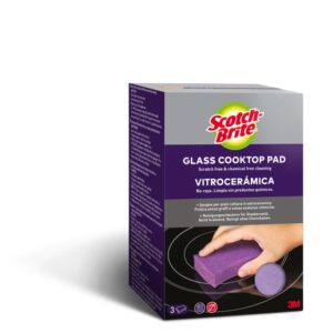 scotch brite pack de 3 estropajos para vitroceramica color blanco