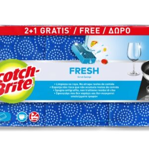 scotch brite fresh pack de 3 estropajos de cocina promocion 2 + 1 gratis no raya color morado