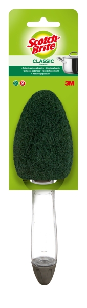scotch brite classic estropajo de cocina con mango color verde oscuro