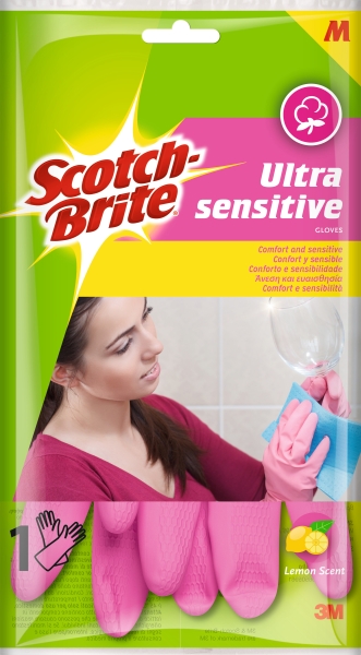scotch brite ultra sensitive guantes multiuso talla mediana perfumados color rosa
