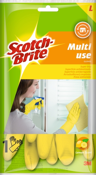 scotch brite pack de 2 guantes multiuso talla l color amarillo