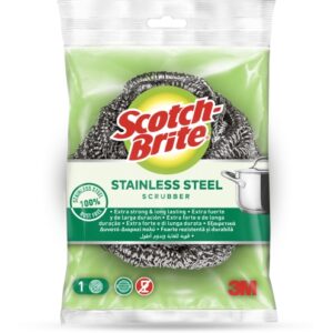 scotch brite estropajo de acero inoxidable color gris metalizado
