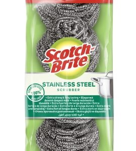 scotch brite pack de 4 estropajos de acero inoxidable promocion 3 + 1 gratis color gris metalizado