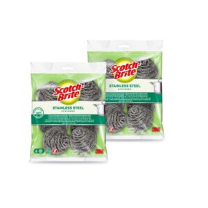 scotch brite 2 packs de 6 estropajos de acero inoxidable color gris metalizado