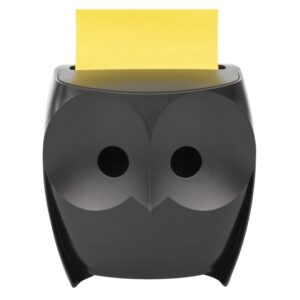 post it super sticky dispensador con 2 blocs de 45 z notas forma de buho forma color negro