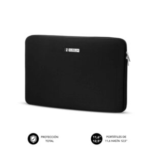 subblim skin funda de neopreno para portatil 11.6" a 12.5" cierre de cremallera color negro