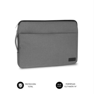 subblim funda urban portátil de 13.3" a 14" proteccion elegante y funcional tela de poliester 600d interior acolchado de foam color gris