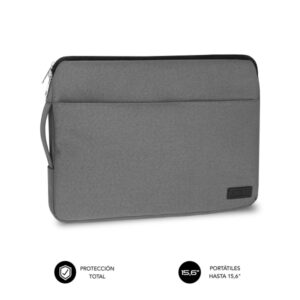 subblim funda urban 15.6" proteccion elegante y funcional tela de poliester 600d interior acolchado de foam color gris