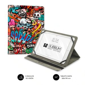 subblim funda tablet universal trendy 9.6" a 11" posicion stand con 2 angulos de vision soporte antideslizante colores varios