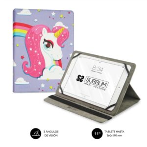 subblim funda tablet universal trendy 9.6" a 11" posicion stand con 2 angulos de vision soporte antideslizante colores varios
