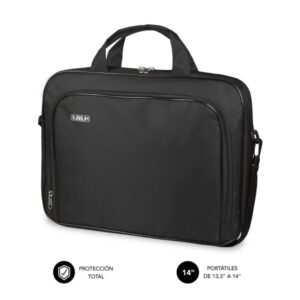 subblim estuche oxford portátil 13.3" a 14" protección reforzada correas ajustables bolsillo exterior color negro