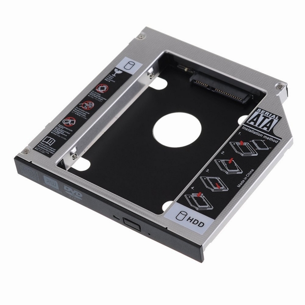 ewent adaptador disco duro de 7/9.5mm para unidad optica de 12.7mm en portatil velocidad de transferencia hasta 6 gbps compatible con hp, dell, acer, benq, asus, lenovo, great wall color plata