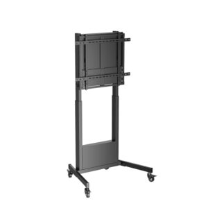 ewent soporte de suelo para tv hasta 100" altura ajustable gestion de cables vesa maximo 800x600 peso maximo 95kg ruedas para desplazamiento 1038x828x1950mm color negro mate