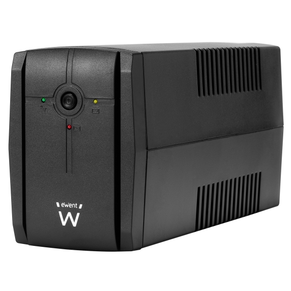ewent sai interactivo 780va/390w 2x schuko cable de alimentacion funcion avr notificacion sonora y led proteccion electrica bateria de 12v / 7ah reemplazable color negro