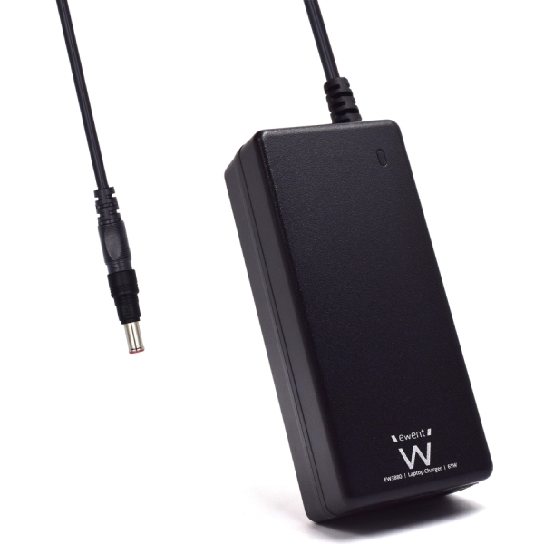 ewent cargador especifico para portatiles sony, fujitsu 65w de potencia clavija 6x4.3mm longitud de cable total de 2.7m (1.5+1.2m) proteccion electrica color negro