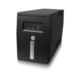 ewent sai interactivo 600va/360w 1x schuko 1x ice c13 funcion avr notificacion sonora y led proteccion electrica bateria de 12v / 7ah reemplazable color negro