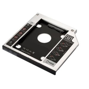 ewent adaptador disco duro de 7mm para unidad optica de 9.5mm en portatil velocidad de transferencia hasta 6 gbps compatible con acer, asus, hp, fujitsu color plata