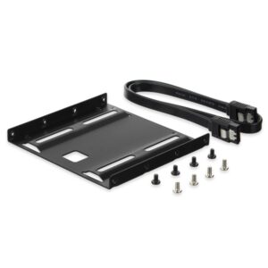 ewent pack adaptador de montaje para disco duro hdd/ssd de 2.5" en ranura de 3.5" incluye cable sata de 50cm metal resistente incluye tornillos color negro