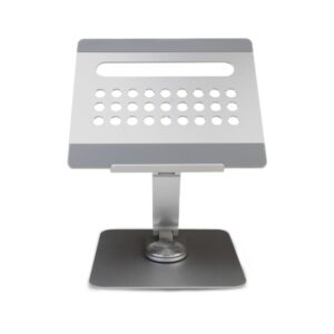 ewent soporte de sobremesa para portatil aluminio multipuerto 7 en 1 rotacion 360 ajustable base antideslizante plegable color plateado/gris