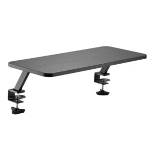 ewent soporte elevador para monitor hasta 34" sujeccion con abrazadera grosor tablero maximo 33mm peso maximo 20kg 650x260x130mm color negro