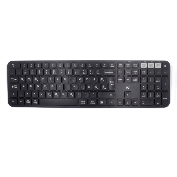 ewent teclado inalambrico modo ahorro de energia disposicion eslovena qwertz si 1x bateria aaa (incluida) alcance hasta 10m color negro