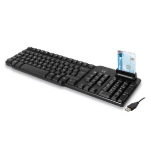 ewent teclado con cable usb lector de tarjetas inteligentes cable de 1.5m disposicion italiana qwerty it plastico abs color negro