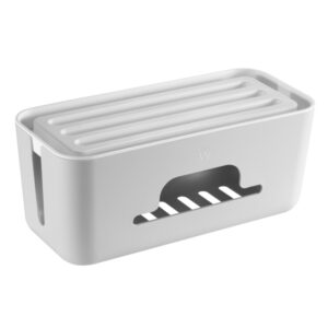 ewent caja organizadora para cables soporte para tabletas y telefonos disipacion calor tapa extraible 30.7x13.5x13cm color blanco