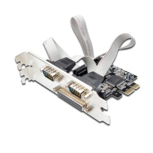 ewent tarjeta de interfaz pci express combo conexion en serie y en paralelo 2xd sub 9 macho 1x d sub 25 hembra color aluminio