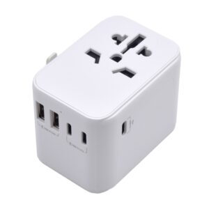 ewent adaptador de viaje universal conexiones para europa (schuko), usa, uk, australia 2xusb a 3xusb c color blanco