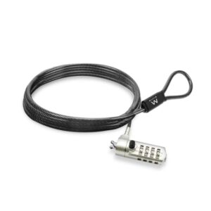 ewent cable de seguridad para portatil candado de combinacion numerica cable de acero 1.5m de longitud color negro